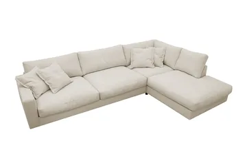 Valencia Ekstra Dyp 4-seters sofa med Sjeselong Høyre - Beige - Møbler - Sofaer - Sofaer med sjeselong - 4 seters sofa med divan