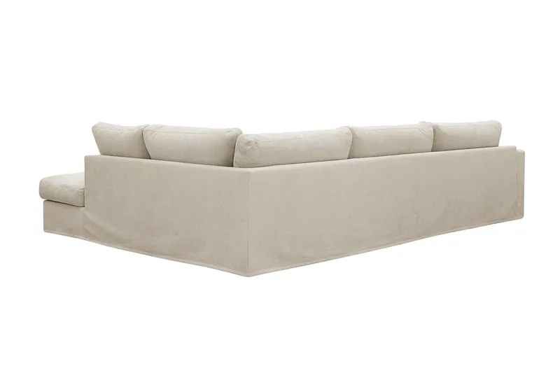 Valencia Ekstra dyp 4-seters sofa med sjeselong høyre - Beige - Møbler - Sofaer - Sofaer med sjeselong - 4 seters sofa med divan