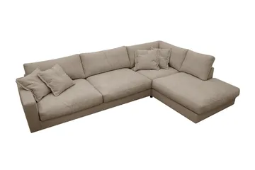 Valencia Ekstra Dyp 4-seters sofa med Sjeselong Høyre - Brun - Møbler - Sofaer - Sofaer med sjeselong - 4 seters sofa med divan