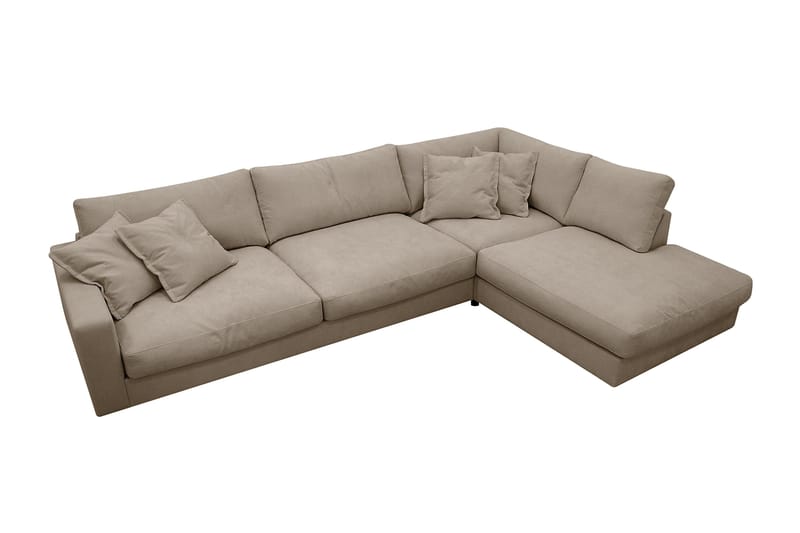 Valencia Ekstra Dyp 4-seters sofa med Sjeselong Høyre - Brun - Møbler - Sofaer - Sofaer med sjeselong - 4 seters sofa med divan