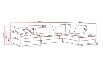 Valencia Ekstra Dyp 4-seters sofa med Sjeselong Høyre - Brun - Møbler - Sofaer - Sofaer med sjeselong - 4 seters sofa med divan