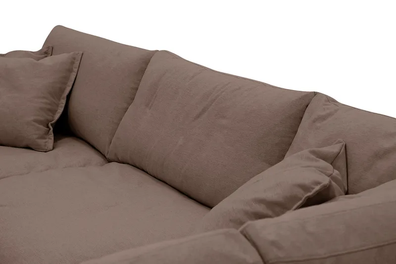 Valencia Ekstra dyp 4-seters sofa med sjeselong høyre - Mørkebrun - Møbler - Sofaer - Sofaer med sjeselong - 4 seters sofa med divan