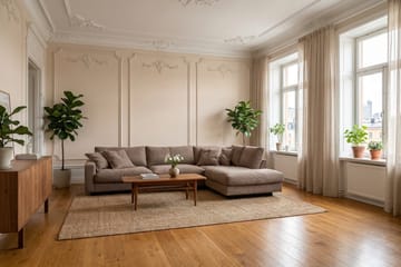 Valencia Ekstra Dyp 4-seters sofa med Sjeselong Høyre - Mørkebrun - Møbler - Sofaer - Sofaer med sjeselong - 4 seters sofa med divan