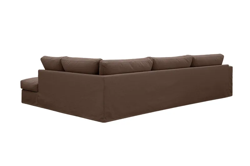 Valencia Ekstra dyp 4-seters sofa med sjeselong høyre - Mørkebrun - Møbler - Sofaer - Sofaer med sjeselong - 4 seters sofa med divan