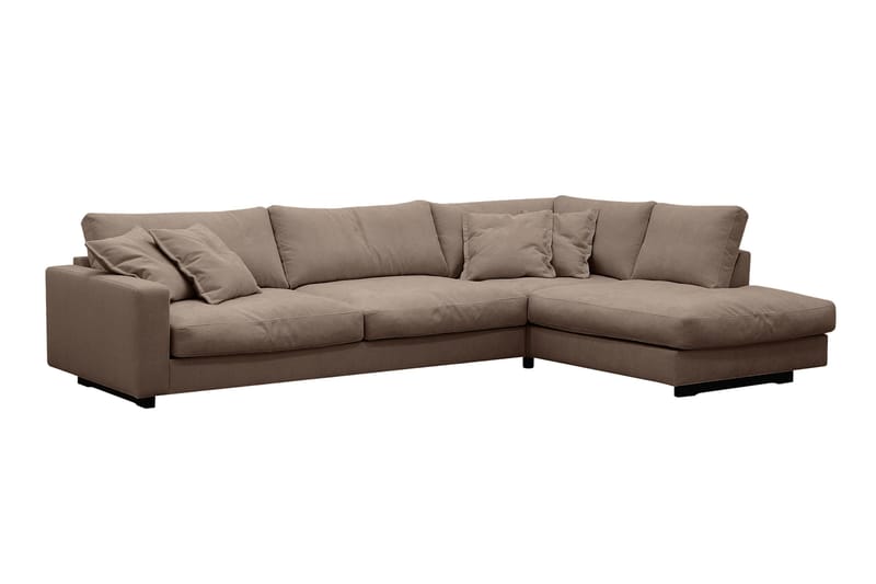 Valencia Ekstra Dyp 4-seters sofa med Sjeselong Høyre - Mørkebrun - Møbler - Sofaer - Sofaer med sjeselong - 4 seters sofa med divan