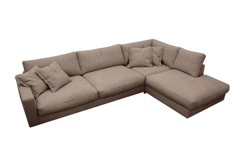Valencia Ekstra Dyp 4-seters sofa med Sjeselong Høyre - Mørkebrun - Møbler - Sofaer - Sofaer med sjeselong - 4 seters sofa med divan