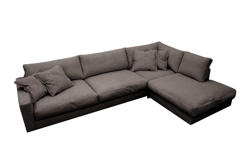 Valencia Ekstra Dyp 4-seters sofa med Sjeselong Høyre - Mørkegrå - Møbler - Sofaer - Sofaer med sjeselong - 4 seters sofa med divan