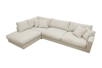 Valencia Ekstra Dyp 4-seters sofa med Sjeselong Venstre - Beige - Møbler - Sofaer - Sofaer med sjeselong - 4 seters sofa med divan