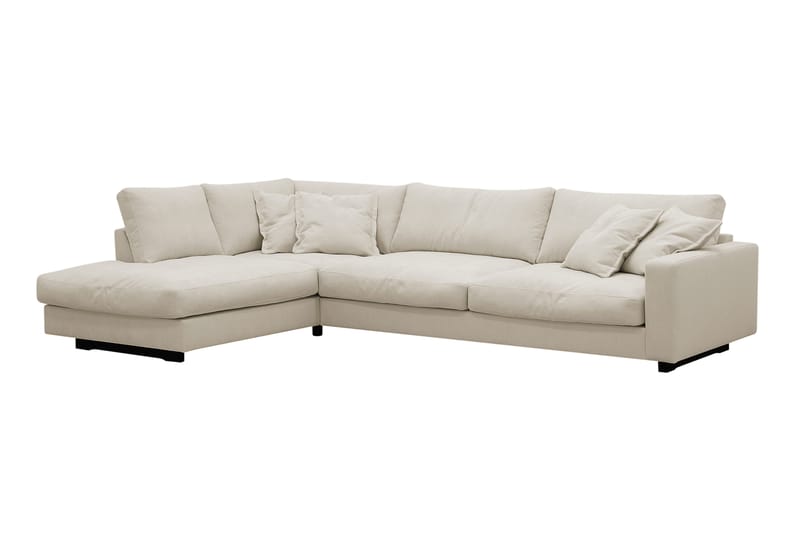 Valencia Ekstra Dyp 4-seters sofa med Sjeselong Venstre - Beige - Møbler - Sofaer - Sofaer med sjeselong - 4 seters sofa med divan