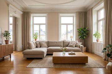 Valencia Ekstra Dyp 4-seters sofa med Sjeselong Venstre - Brun - Møbler - Sofaer - Sofaer med sjeselong - 4 seters sofa med divan