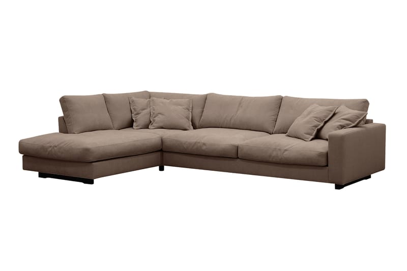 Valencia Ekstra Dyp 4-seters sofa med Sjeselong Venstre - Mørkebrun - Møbler - Sofaer - Sofaer med sjeselong - 4 seters sofa med divan