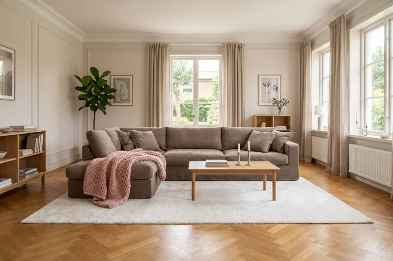 Valencia Ekstra dyp 4-seters sofa med sjeselong venstre - Mørkebrun - Møbler - Sofaer - Sofaer med sjeselong - 4 seters sofa med divan