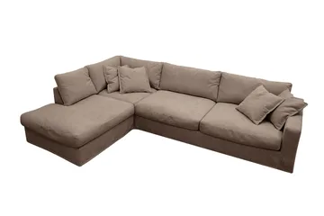 Valencia Ekstra dyp 4-seters sofa med sjeselong venstre - Mørkebrun - Møbler - Sofaer - Sofaer med sjeselong - 4 seters sofa med divan