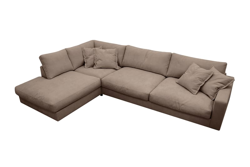 Valencia Ekstra Dyp 4-seters sofa med Sjeselong Venstre - Mørkebrun - Møbler - Sofaer - Sofaer med sjeselong - 4 seters sofa med divan