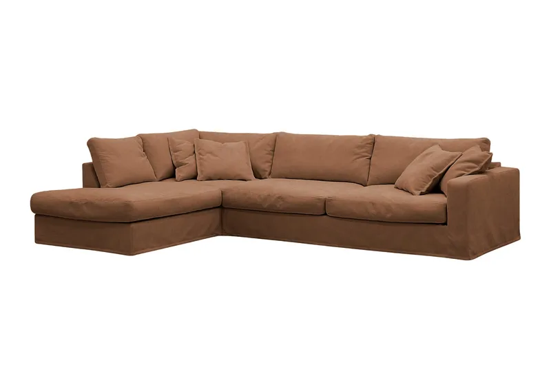 Valencia ekstra dyp 4-seters sofa med sjeselong på venstre side - Rustbrun - Møbler - Sofaer - Sofaer med sjeselong - 4 seters sofa med divan
