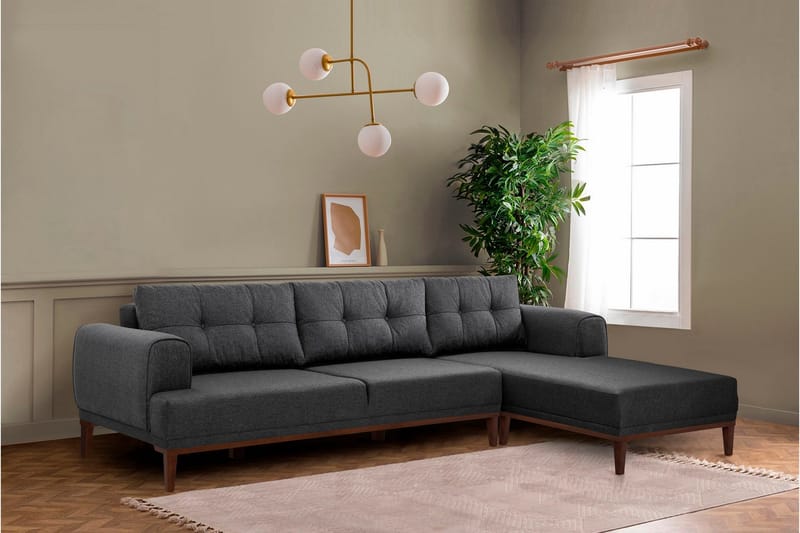 Valsot 4-seters Sofa med Divan - Antrasitt - Møbler - Sofaer - Sofaer med sjeselong - 4 seters sofa med divan