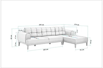 Valsot 4-seters Sofa med Divan - Antrasitt - Møbler - Sofaer - Sofaer med sjeselong - 4 seters sofa med divan