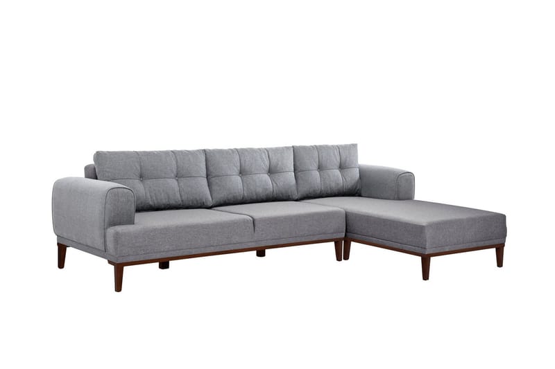 Valsot 4-seters Sofa med Divan - Grå - Møbler - Sofaer - Sofaer med sjeselong - 4 seters sofa med divan