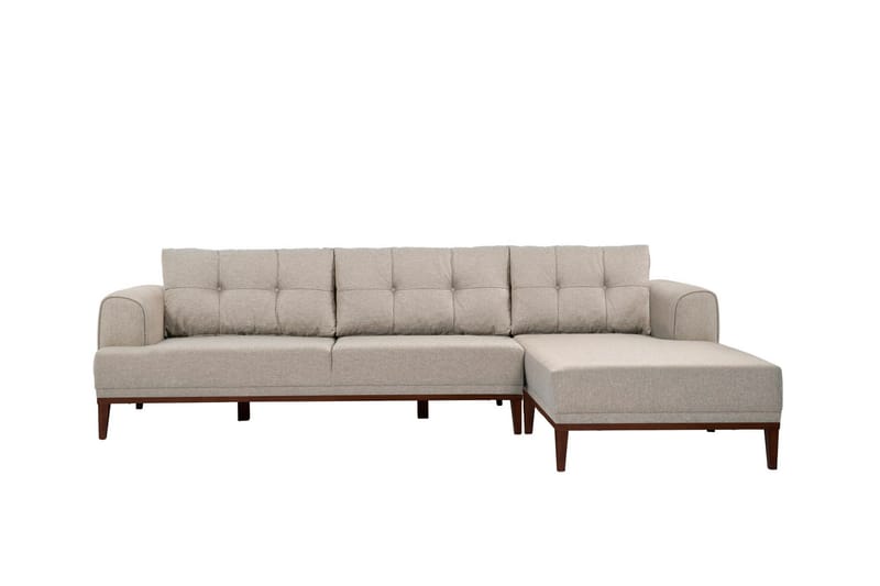 Valsot 4-seters Sofa med Divan - Krem - Møbler - Sofaer - Sofaer med sjeselong - 4 seters sofa med divan