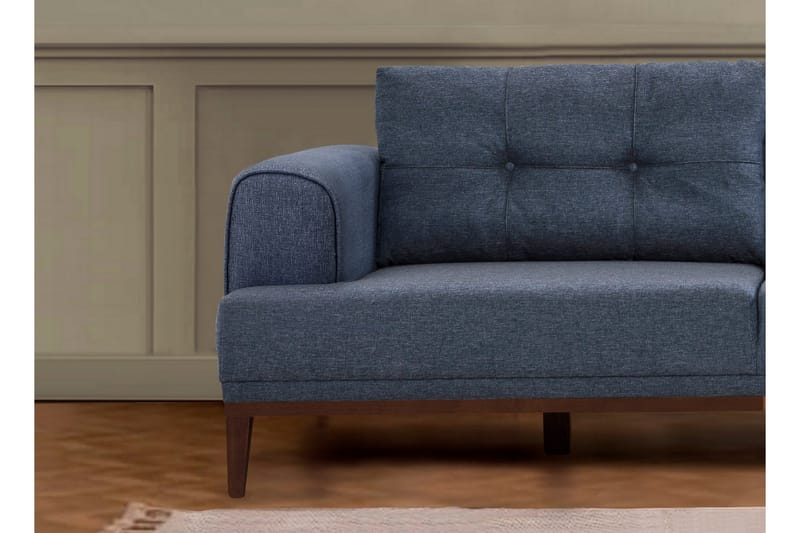 Valsot 4-seters Sofa med Divan - Mørkeblå - Møbler - Sofaer - Sofaer med sjeselong - 4 seters sofa med divan
