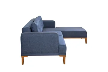 Valsot 4-seters Sofa med Divan - Mørkeblå - Møbler - Sofaer - Sofaer med sjeselong - 4 seters sofa med divan