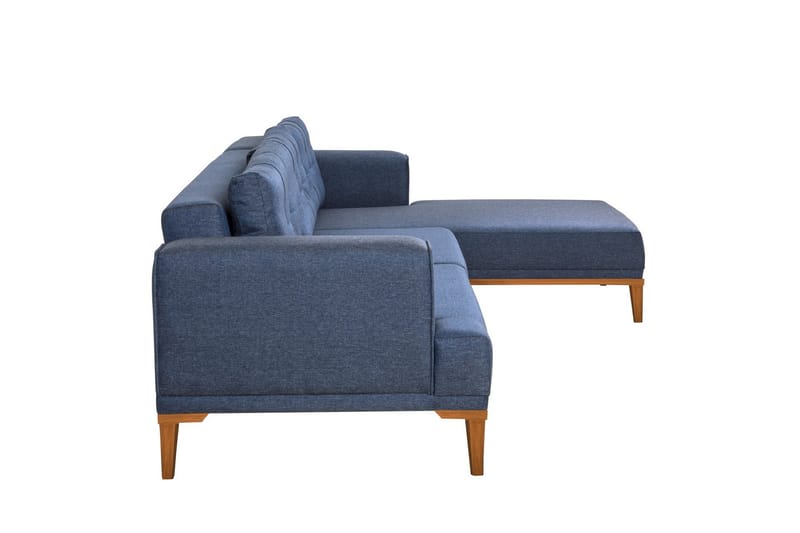 Valsot 4-seters Sofa med Divan - Mørkeblå - Møbler - Sofaer - Sofaer med sjeselong - 4 seters sofa med divan