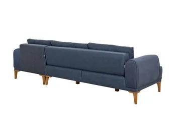 Valsot 4-seters Sofa med Divan - Mørkeblå - Møbler - Sofaer - Sofaer med sjeselong - 4 seters sofa med divan