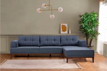 Valsot 4-seters Sofa med Divan - Mørkeblå - Møbler - Sofaer - Sofaer med sjeselong - 4 seters sofa med divan