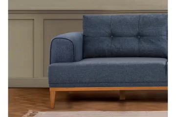 Valsot 4-seters Sofa med Divan - Mørkeblå - Møbler - Sofaer - Sofaer med sjeselong - 4 seters sofa med divan