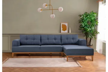 Valsot 4-seters Sofa med Divan - Mørkeblå - Møbler - Sofaer - Sofaer med sjeselong - 4 seters sofa med divan
