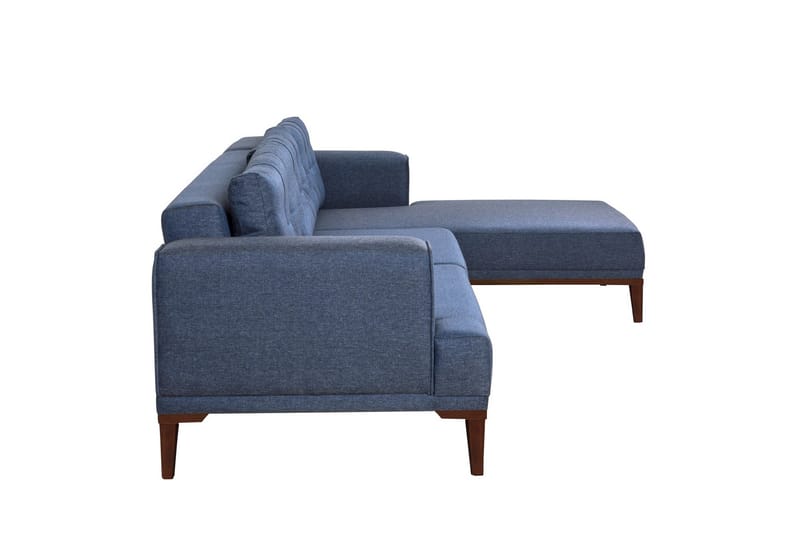 Valsot 4-seters Sofa med Divan - Mørkeblå - Møbler - Sofaer - Sofaer med sjeselong - 4 seters sofa med divan