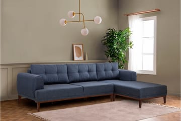 Valsot 4-seters Sofa med Divan - Mørkeblå - Møbler - Sofaer - Sofaer med sjeselong - 4 seters sofa med divan