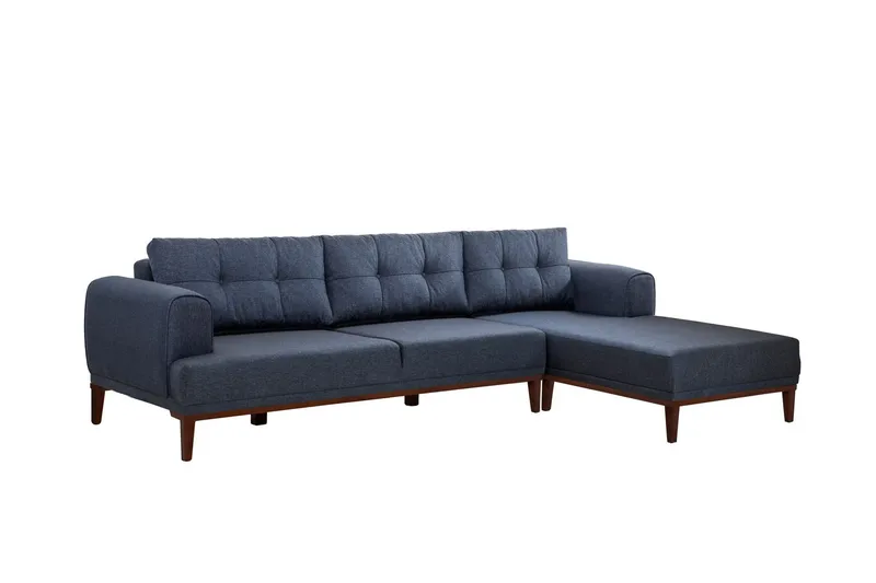 Valsot 4-seters Sofa med Divan, Mørkeblå