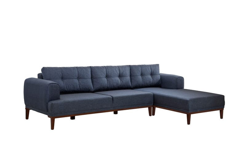 Valsot 4-seters Sofa med Divan, Mørkeblå