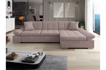 Vananda Sofa med Sjeselong 3-seter - Beige - Møbler - Sofaer - Sofaer med sjeselong - 3 seters sofa med divan