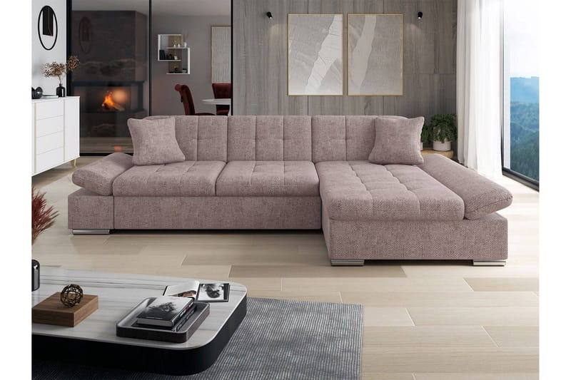 Vananda Sofa med Sjeselong 3-seter - Beige - Møbler - Sofaer - Sofaer med sjeselong - 3 seters sofa med divan