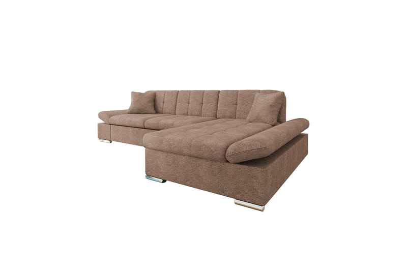 Vananda Sofa med Sjeselong 3-seter i Bouclé, Rosa