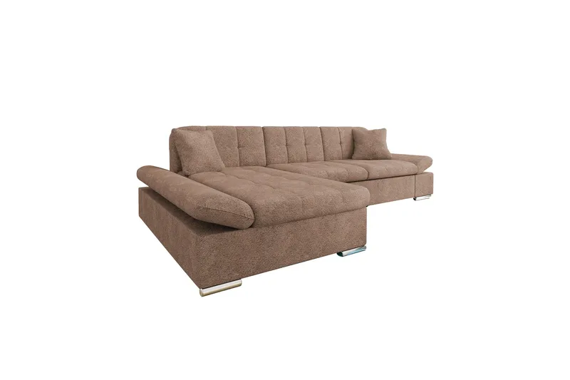 Vananda Sofa med Sjeselong 3-seter i Bouclé, Rosa