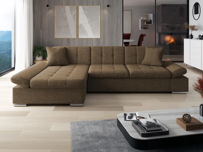 Vananda Sofa med sjeselong 4-seter - Brun - Møbler - Sofaer - Sofaer med sjeselong - 4 seters sofa med divan