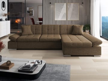 Vananda Sofa med sjeselong 4-seter - Brun - Møbler - Sofaer - Sofaer med sjeselong - 4 seters sofa med divan