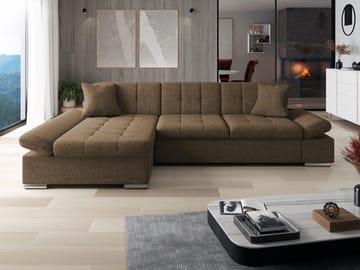 Vananda Sofa med sjeselong 4-seter - Brun - Møbler - Sofaer - Sofaer med sjeselong - 4 seters sofa med divan