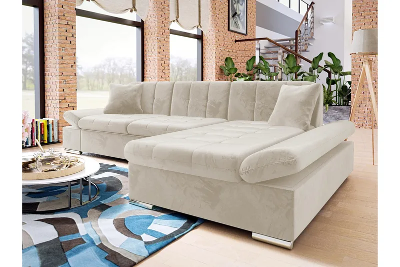 Vananda Soffa med Divan 3-seter - Beige - Møbler - Sofaer - Sovesofaer - Sovesofa divan