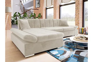 Vananda Soffa med Divan 3-seter - Beige - Møbler - Sofaer - Sofaer med sjeselong - 3 seters sofa med divan
