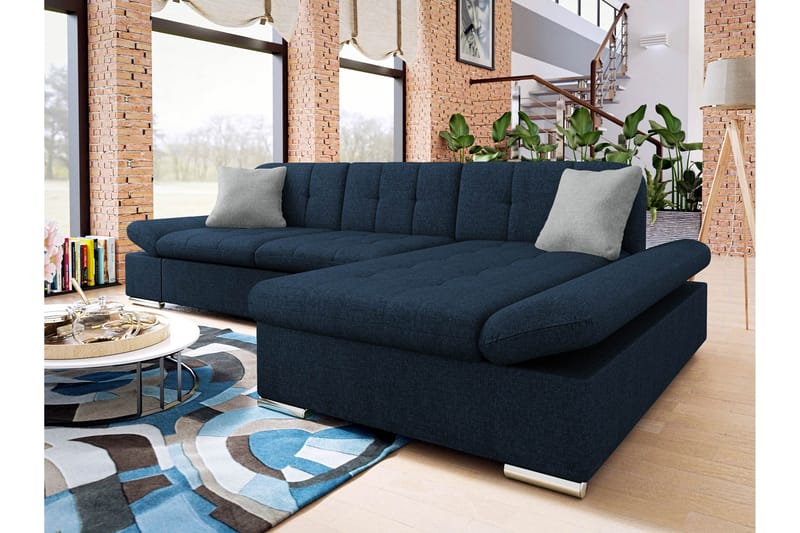 Vananda Soffa med Divan 3-seter - Marineblå - Møbler - Sofaer - Sovesofaer - Sovesofa divan