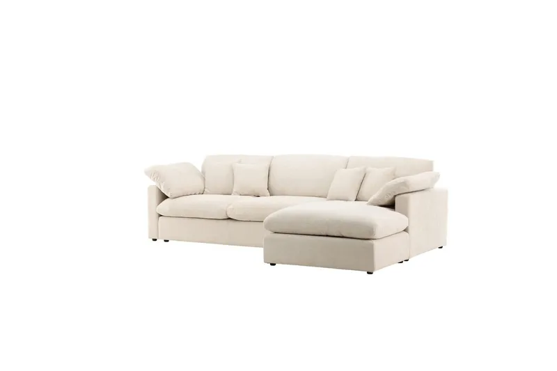 Vanlig sofa med enkel divan uten sjeselong VIND Hjørnesofa VIND Amalfi beige Beige - Møbler - Sofaer - Sofaer med sjeselong - 3 seters sofa med divan