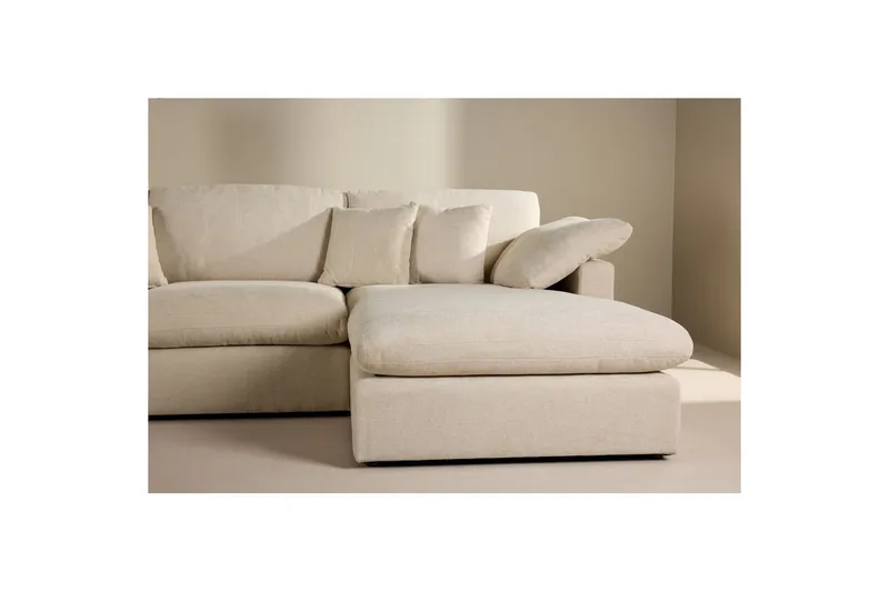 Vanlig sofa med enkel divan uten sjeselong VIND Hjørnesofa VIND Amalfi beige Beige - Møbler - Sofaer - Sofaer med sjeselong - 3 seters sofa med divan