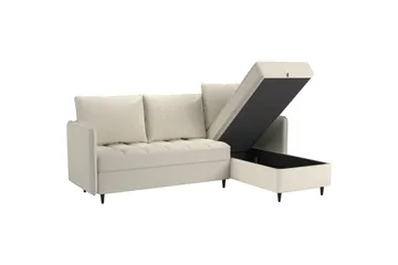 Vanlig sofa med enkeldivan uten sjeselong Loft24 Hjørnesofa 3-seters Loft24 Lindhus Hvit - Møbler - Sofaer - Sofaer med sjeselong - 3 seters sofa med divan