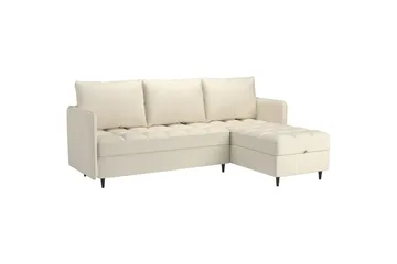 Vanlig sofa med enkeldivan uten sjeselong Loft24 Hjørnesofa 3-seters Loft24 Lindhus Hvit - Møbler - Sofaer - Sofaer med sjeselong - 3 seters sofa med divan