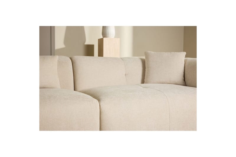 Vanlig sofa med enkeldivan uten sjeselong VIND Hjørnesofa VIND Positano Beige Beige - Møbler - Sofaer - Sofaer med sjeselong - 4 seters sofa med divan
