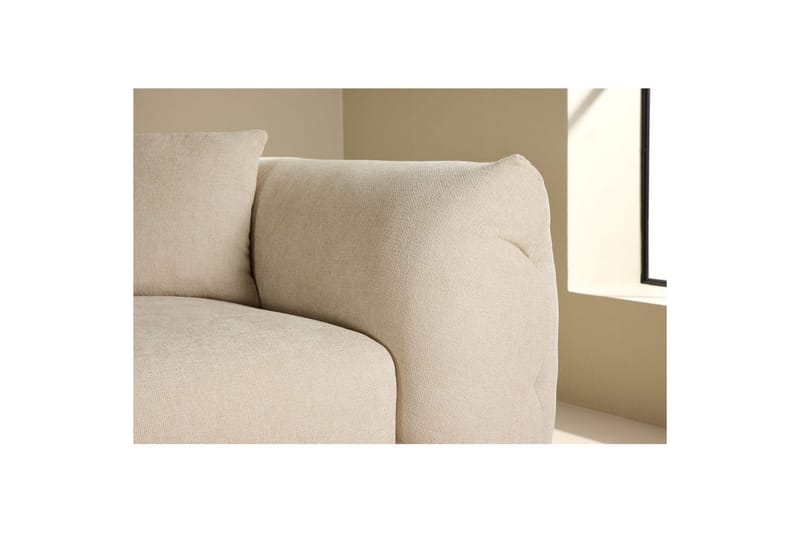 Vanlig sofa med enkeldivan uten sjeselong VIND Hjørnesofa VIND Positano Beige Beige - Møbler - Sofaer - Sofaer med sjeselong - 4 seters sofa med divan